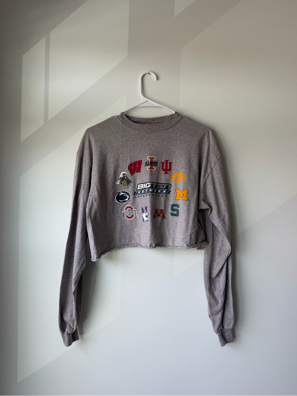 Champion Gray Cropped Big Ten Logo Sweatshirt